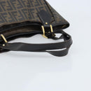 FENDI Zucca Canvas Tote Bag PVC Black Brown Auth LNZ764-7