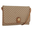 CELINE Macadam Canvas Shoulder Bag PVC Beige Gold Auth LNZ768-1