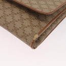 CELINE Macadam Canvas Shoulder Bag PVC Beige Gold Auth LNZ768-11