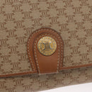 CELINE Macadam Canvas Shoulder Bag PVC Beige Gold Auth LNZ768-14