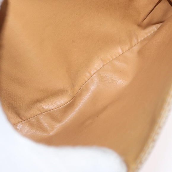 CELINE Macadam Canvas Shoulder Bag PVC Beige Gold Auth LNZ768