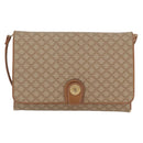 CELINE Macadam Canvas Shoulder Bag PVC Beige Gold Auth LNZ768-2
