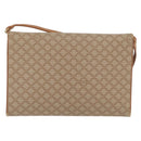 CELINE Macadam Canvas Shoulder Bag PVC Beige Gold Auth LNZ768-3