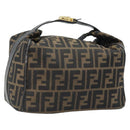 FENDI Zucca Canvas Hand Bag Brown Black Auth LNZ770-1