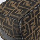 FENDI Zucca Canvas Hand Bag Brown Black Auth LNZ770-10