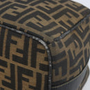 FENDI Zucca Canvas Hand Bag Brown Black Auth LNZ770-11