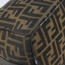 FENDI Zucca Canvas Hand Bag Brown Black Auth LNZ770-12
