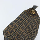 FENDI Zucca Canvas Hand Bag Brown Black Auth LNZ770-14