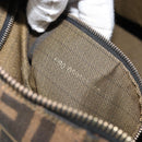 FENDI Zucca Canvas Hand Bag Brown Black Auth LNZ770-22