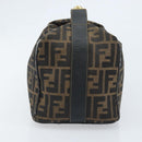 FENDI Zucca Canvas Hand Bag Brown Black Auth LNZ770-5