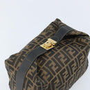 FENDI Zucca Canvas Hand Bag Brown Black Auth LNZ770-6