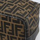 FENDI Zucca Canvas Hand Bag Brown Black Auth LNZ770-9