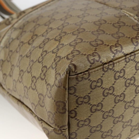 GUCCI GG Crystal Tote Bag Coated Canvas Beige 155524 Auth LNZ771