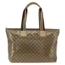 GUCCI GG Crystal Tote Bag Coated Canvas Beige 155524 Auth LNZ771-3