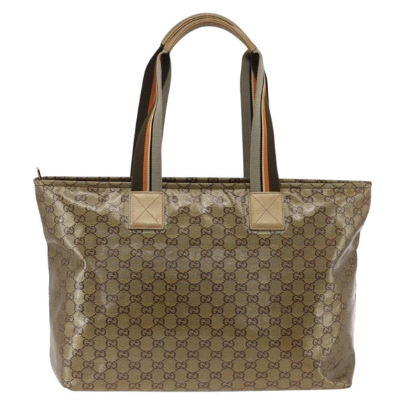 GUCCI GG Crystal Tote Bag Coated Canvas Beige 155524 Auth LNZ771