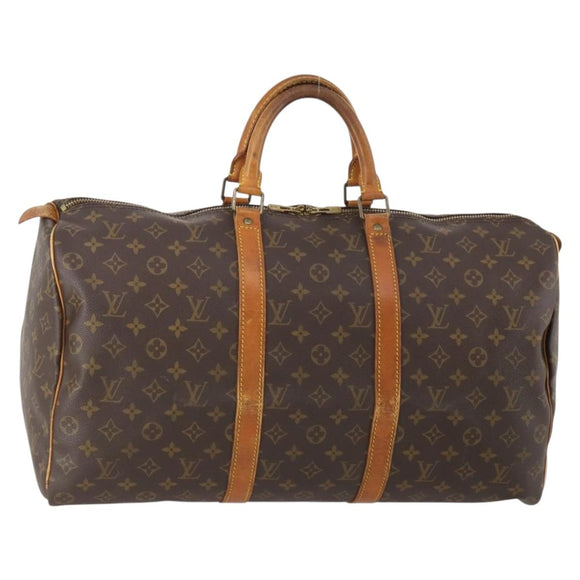 LOUIS VUITTON Monogram Keepall 50 Boston Bag M41426 LV Auth LNZ776
