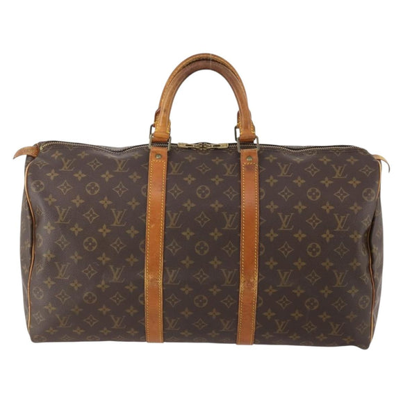 LOUIS VUITTON Monogram Keepall 50 Boston Bag M41426 LV Auth LNZ776