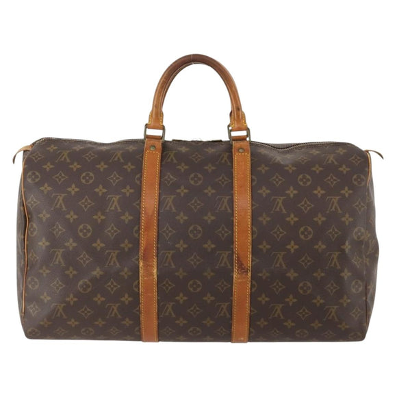 LOUIS VUITTON Monogram Keepall 50 Boston Bag M41426 LV Auth LNZ776