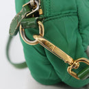 PRADA Shoulder Bag Nylon Green Gold Auth LNZ781-14