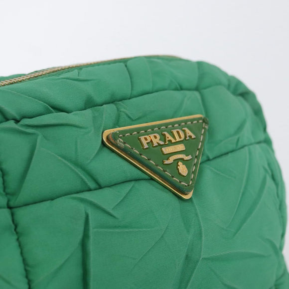 PRADA Shoulder Bag Nylon Green Gold Auth LNZ781