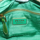 PRADA Shoulder Bag Nylon Green Gold Auth LNZ781-17