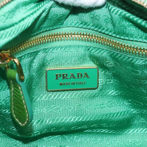 PRADA Shoulder Bag Nylon Green Gold Auth LNZ781