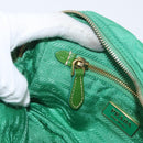PRADA Shoulder Bag Nylon Green Gold Auth LNZ781-21