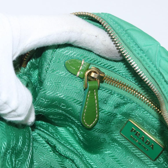 PRADA Shoulder Bag Nylon Green Gold Auth LNZ781