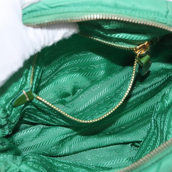 PRADA Shoulder Bag Nylon Green Gold Auth LNZ781