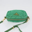 PRADA Shoulder Bag Nylon Green Gold Auth LNZ781-6