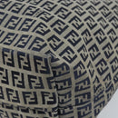 FENDI Zucchino Canvas Tote Bag Navy Silver Auth LNZ782-10