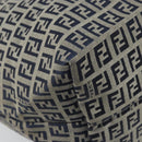 FENDI Zucchino Canvas Tote Bag Navy Silver Auth LNZ782-11