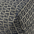 FENDI Zucchino Canvas Tote Bag Navy Silver Auth LNZ782-13