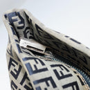 FENDI Zucchino Canvas Tote Bag Navy Silver Auth LNZ782-14