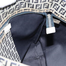 FENDI Zucchino Canvas Tote Bag Navy Silver Auth LNZ782-18
