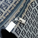 FENDI Zucchino Canvas Tote Bag Navy Silver Auth LNZ782-19