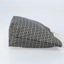 FENDI Zucchino Canvas Tote Bag Navy Silver Auth LNZ782-4