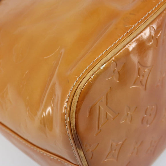 LOUIS VUITTON Monogram Vernis Houston Hand Bag Beige M91004 LV Auth LNZ785