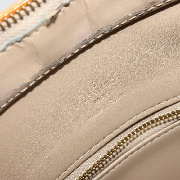 LOUIS VUITTON Monogram Vernis Houston Hand Bag Beige M91004 LV Auth LNZ785