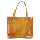 LOUIS VUITTON Monogram Vernis Houston Hand Bag Beige M91004 LV Auth LNZ785-13