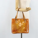 LOUIS VUITTON Monogram Vernis Houston Hand Bag Beige M91004 LV Auth LNZ785-26
