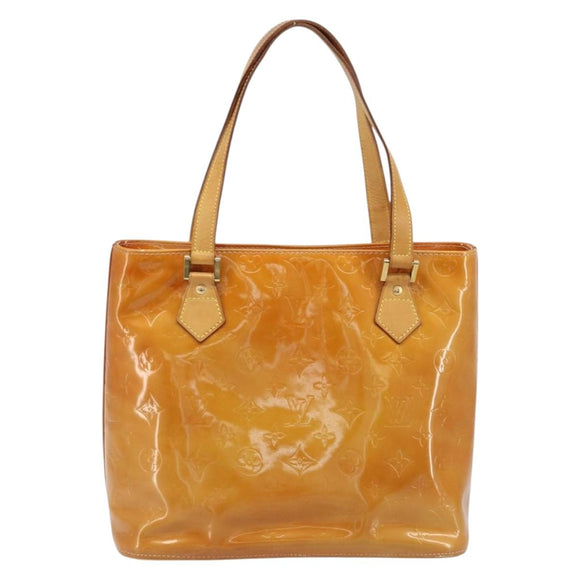 LOUIS VUITTON Monogram Vernis Houston Hand Bag Beige M91004 LV Auth LNZ785