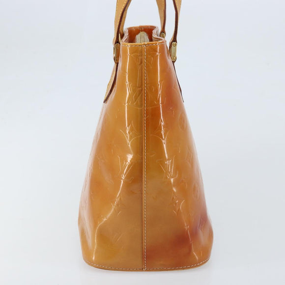 LOUIS VUITTON Monogram Vernis Houston Hand Bag Beige M91004 LV Auth LNZ785