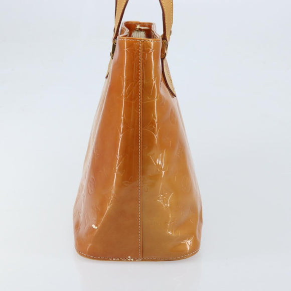 LOUIS VUITTON Monogram Vernis Houston Hand Bag Beige M91004 LV Auth LNZ785