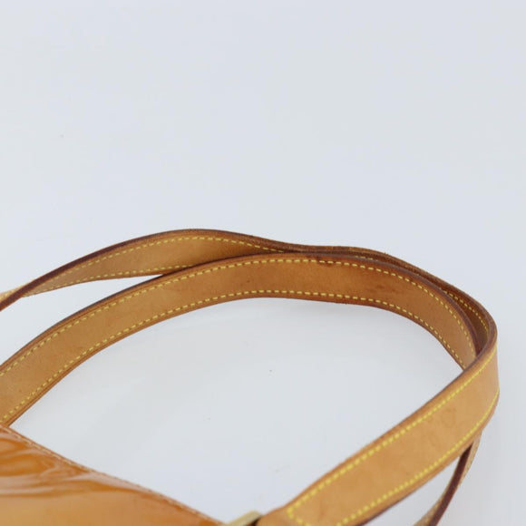 LOUIS VUITTON Monogram Vernis Houston Hand Bag Beige M91004 LV Auth LNZ785