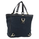 GUCCI GG Canvas Abbey Hand Bag Black Gold 130739 Auth LNZ799V-1