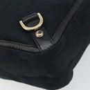 GUCCI GG Canvas Abbey Hand Bag Black Gold 130739 Auth LNZ799V-15
