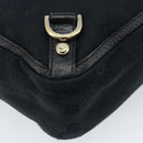 GUCCI GG Canvas Abbey Hand Bag Black Gold 130739 Auth LNZ799V-16