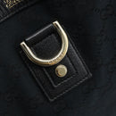 GUCCI GG Canvas Abbey Hand Bag Black Gold 130739 Auth LNZ799V-9