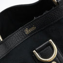 GUCCI GG Canvas Abbey Hand Bag Black Gold 130739 Auth LNZ799V-17